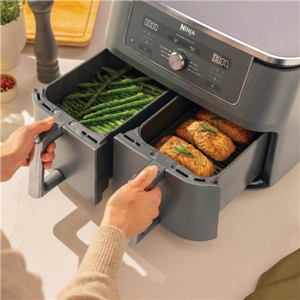 Dual Zone Airfryer , DZ400EU , NINJA Power 2470 W , Capacity 9.5 L , Gunmetal Grey
