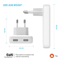 Fixed Slim 2xUSB-C Travel Charger, GaN, PD support