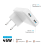 Fixed Slim 2xUSB-C Travel Charger, GaN, PD support