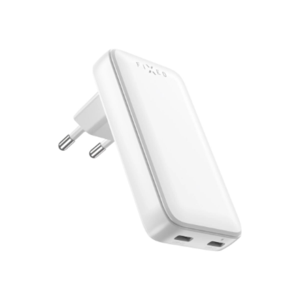 Fixed Slim 2xUSB-C Travel Charger, GaN, PD support