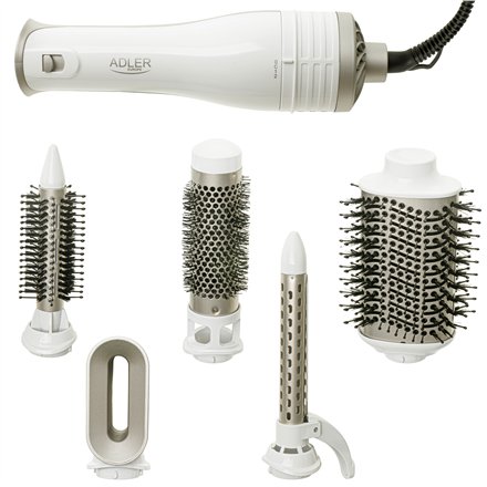 Adler 5-in-1 Curling Iron-Dryer , AD 2027 , Number of heating levels 2 , 1200 W , White/Champagne