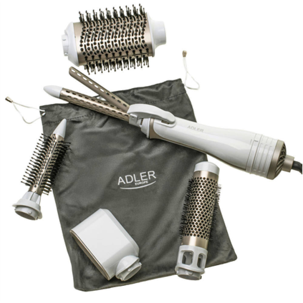 Adler 5-in-1 Curling Iron-Dryer , AD 2027 , Number of heating levels 2 , 1200 W , White/Champagne