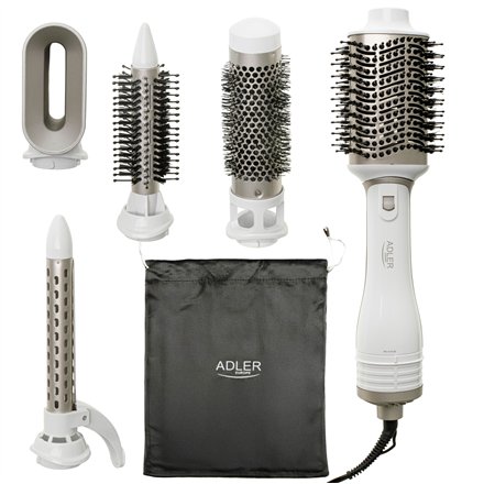Adler 5-in-1 Curling Iron-Dryer , AD 2027 , Number of heating levels 2 , 1200 W , White/Champagne