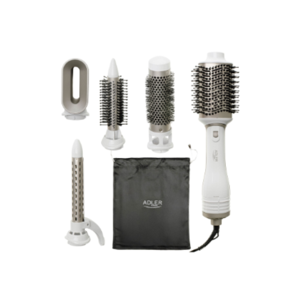 Adler 5-in-1 Curling Iron-Dryer , AD 2027 , Number of heating levels 2 , 1200 W , White/Champagne