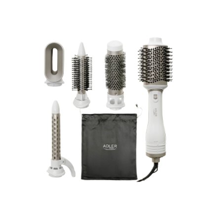 Adler 5-in-1 Curling Iron-Dryer , AD 2027 , Number of heating levels 2 , 1200 W , White/Champagne