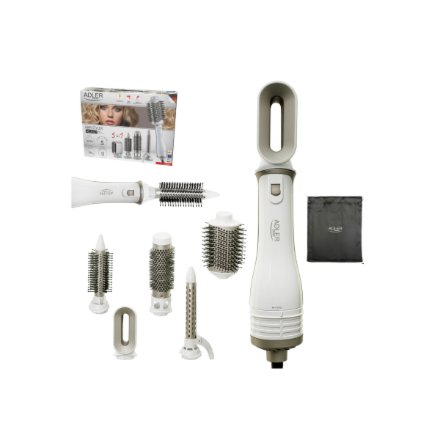 Adler 5-in-1 Curling Iron-Dryer , AD 2027 , Number of heating levels 2 , 1200 W , White/Champagne