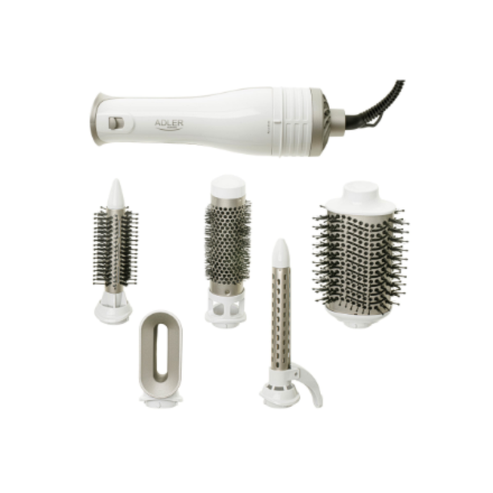 Adler 5-in-1 Curling Iron-Dryer , AD 2027 , Number of heating levels 2 , 1200 W , White/Champagne
