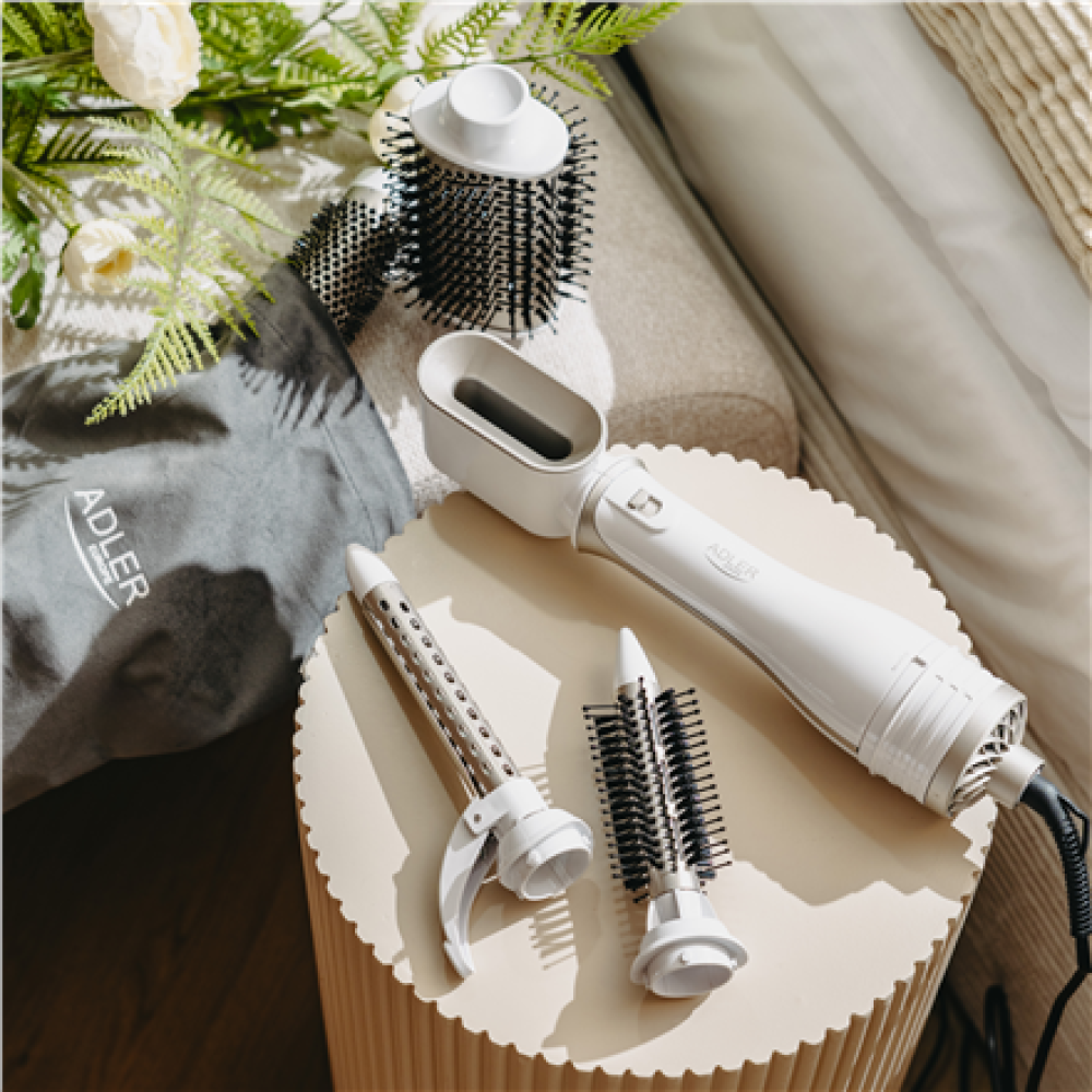 Adler 5-in-1 Curling Iron-Dryer , AD 2027 , Number of heating levels 2 , 1200 W , White/Champagne