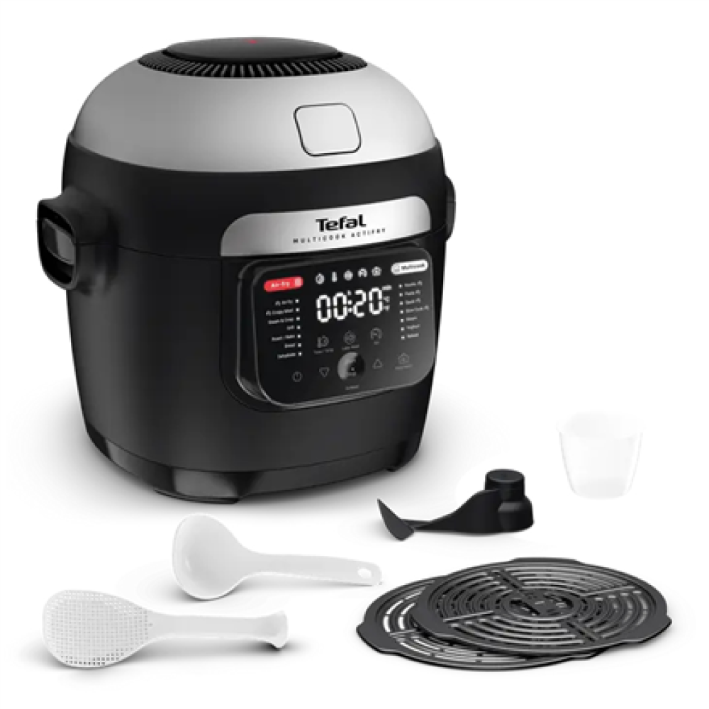 TEFAL Air Fryer and Multicooker , MY741CF0 Actifry , Power 1334 W , Capacity 6 L , Black/Silver