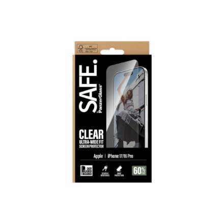 PanzerGlass Screen protector , Apple , iPhone 16 Pro/iPhone 17 , Transparent , Ultra-Wide Fit w. EasyAligner
