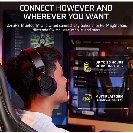 Corsair Gaming Headset , HS35 v3 , Bluetooth , Over-Ear , Microphone , Carbon