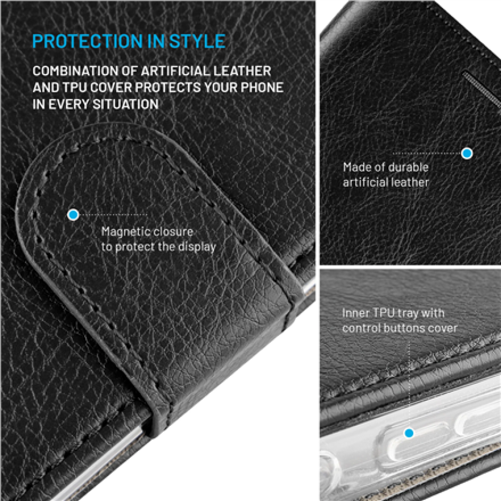 Fixed Opus , Book Case , Xiaomi , Redmi Note 15 Pro 4G , Synthetic leather , Black
