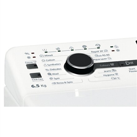 Whirlpool , Washing Machine , TDLRB 65242BS EU/N , Energy efficiency class C , Top loading , Washing capacity 6.5 kg , 1200 RPM , Depth 60 cm , Width 40 cm , LED , White