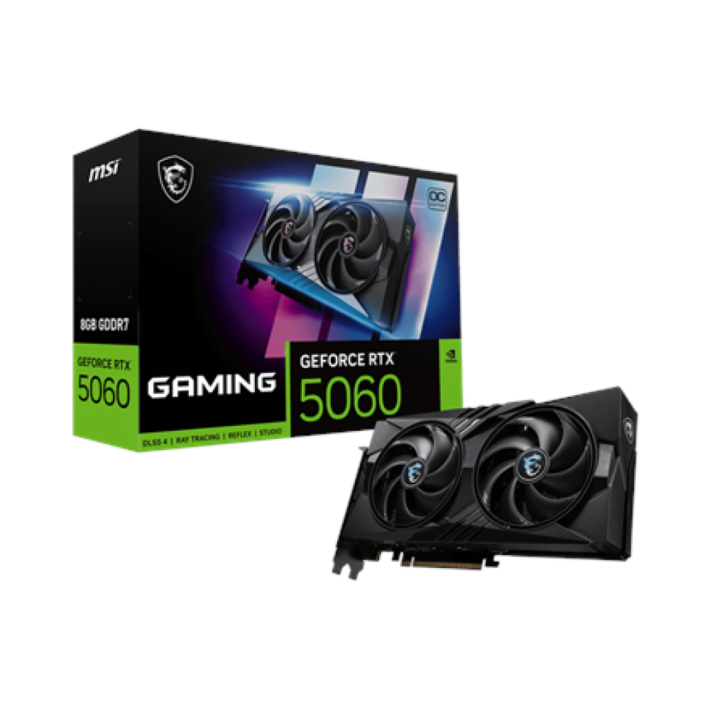 MSI GeForce RTX 5060 8G GAMING OC , NVIDIA , 8 GB , GeForce RTX 5060 , GDDR7 , HDMI ports quantity 1 , PCI Express Gen 5 x16 pin(uses x8)