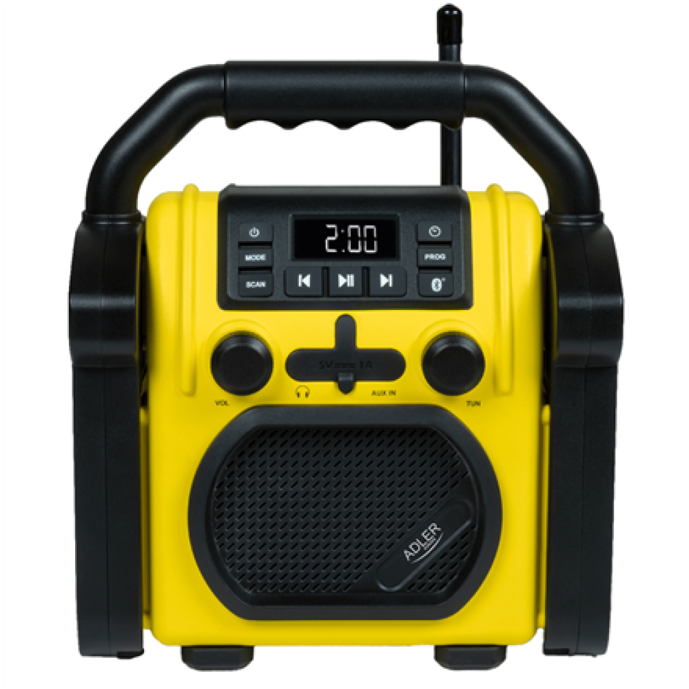 Adler , Construction radio with Bluetooth , AD 1911 , AUX in , Black/Yellow