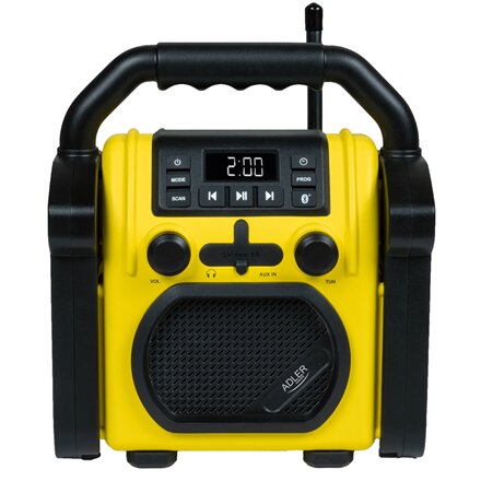 Adler , Construction radio with Bluetooth , AD 1911 , AUX in , Black/Yellow