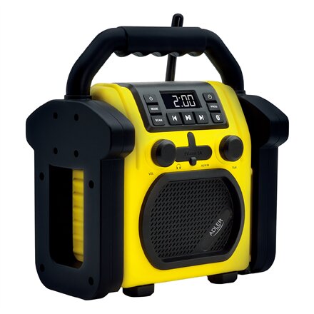 Adler , Construction radio with Bluetooth , AD 1911 , AUX in , Black/Yellow