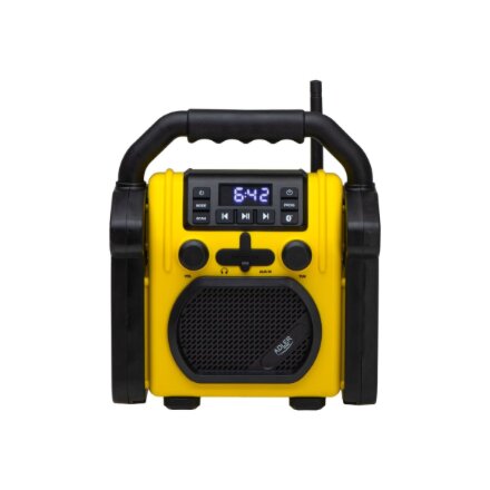 Adler , Construction radio with Bluetooth , AD 1911 , AUX in , Black/Yellow