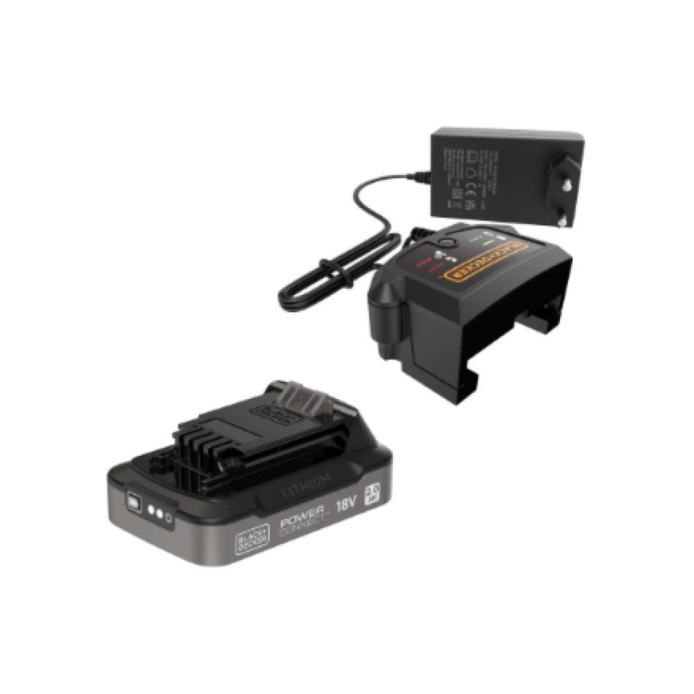 BLACK & DECKER 18V Impact Drill (with 2 x 18V 2.0Ah batteries with charge status indicator, 1A charger and 80 accessories) , BCD383D2XKA-QW , 2.0 Ah