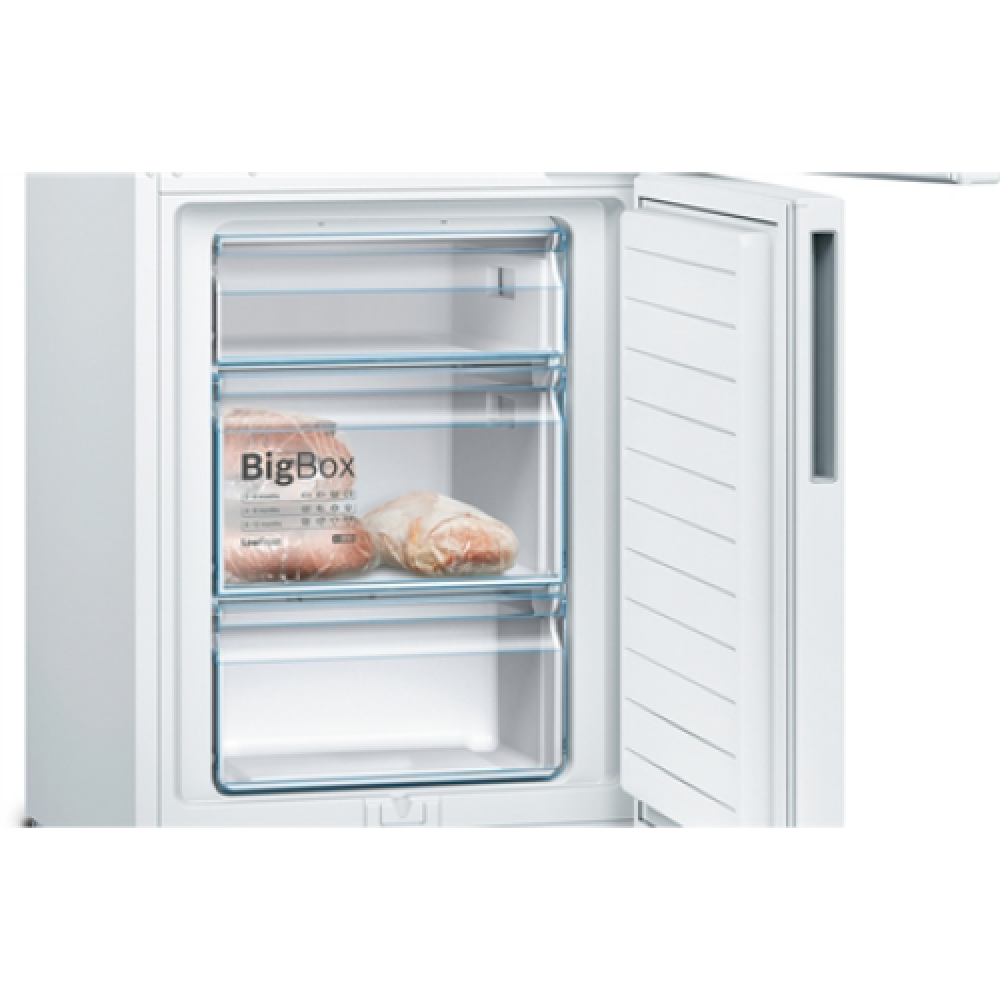 Bosch Refrigerator KGV36VWEA Series 4 Energy efficiency class E, Free standing, Combi, Height 186 cm, Fridge net capacity 214 L, Freezer net capacity 94 L, 39 dB, White