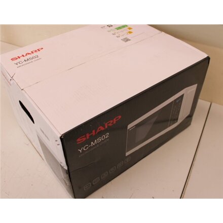 SALE OUT. , Sharp , Microwave Oven , YC-MS02E-W , Free standing , 20 L , 800 W , White , DAMAGED PACKAGING