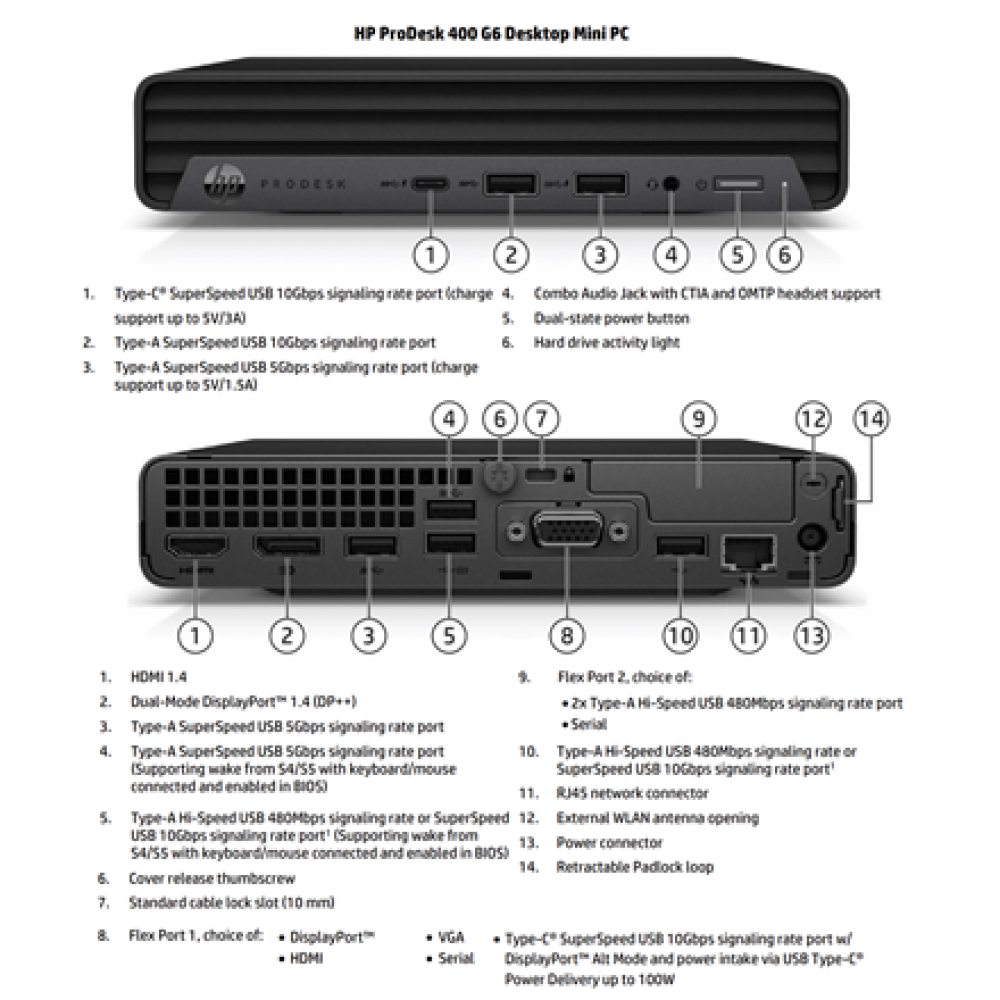 HP Renewed Grade B , ProDesk 400 G6 Desktop Mini , Intel Core i5 , i5-10500T , 16 GB , SSD , 256 GB , Intel UHD Graphics 630 , Windows 11 Pro