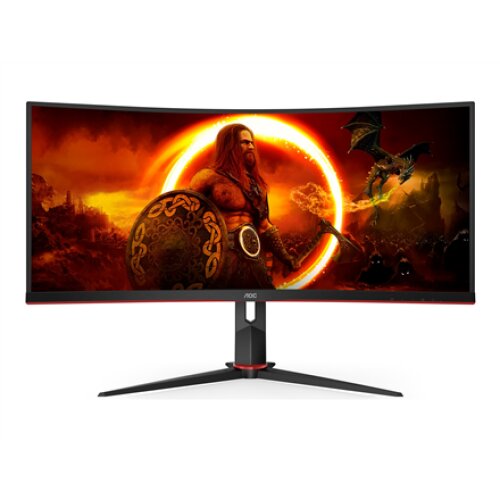 AOC , Gaming Monitor , CU34G2XP/BK , 34 , VA , 21:9 , 180 Hz , 1 ms , 3440 x 1440 pixels , HDMI ports quantity 2 , Black