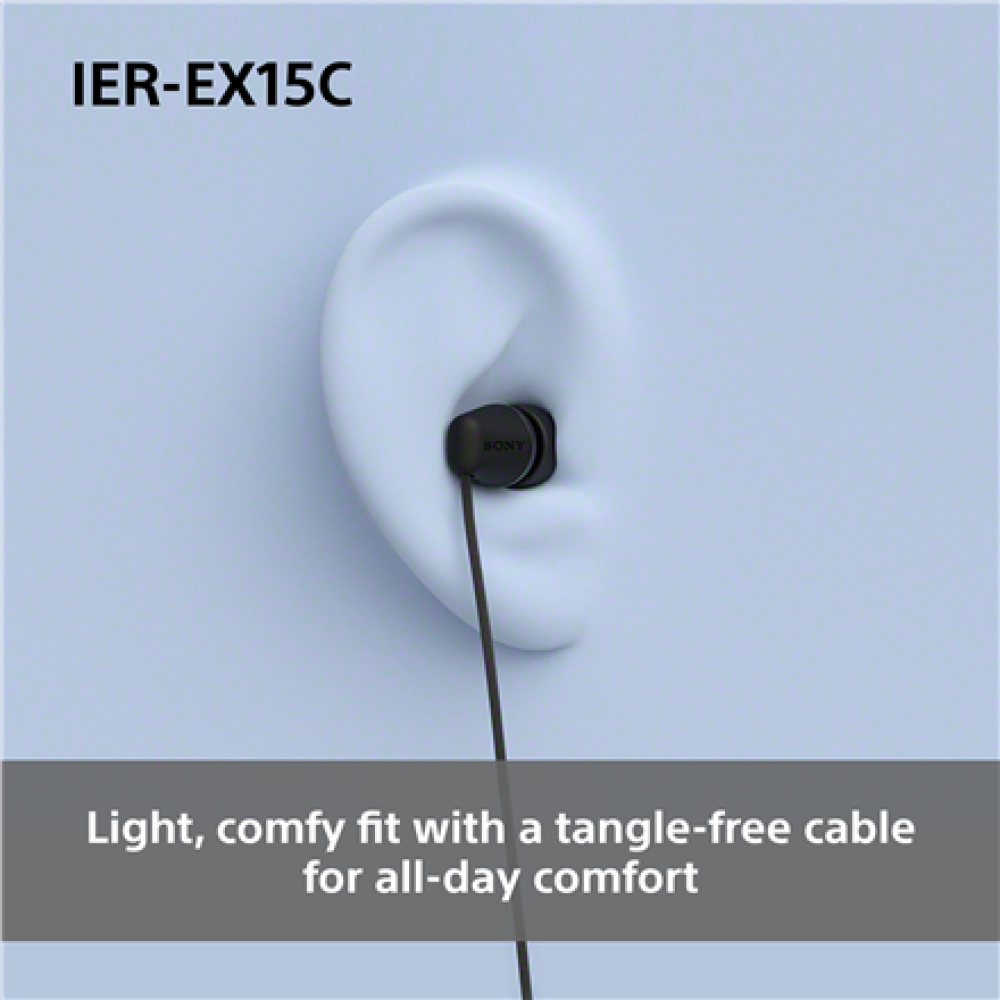 Sony Earbuds , IER‑EX15C , Wired , In-ear , Microphone , Black