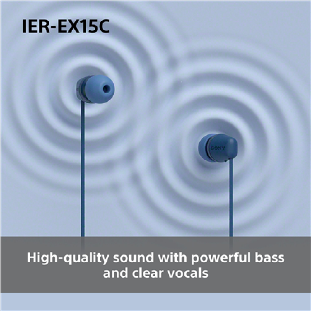 Sony Earbuds , IER‑EX15C , Wired , In-ear , Microphone , Black