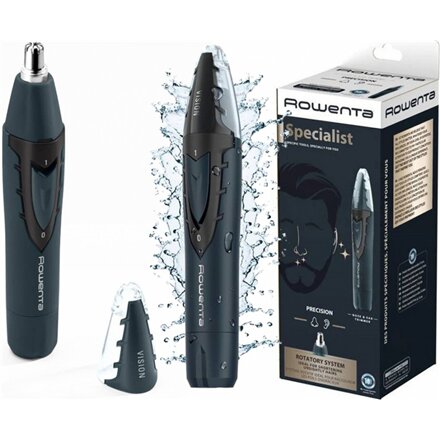 Rowenta Nose and Ear Trimmer , TN3011F0 , Cordless , Wet & Dry , Black/Blue