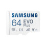 Samsung , microSD Card , EVO PLUS , 64 GB , MicroSDXC , Flash memory class 10 , SD adapter