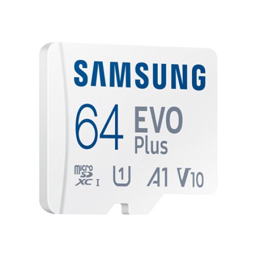 Samsung , microSD Card , EVO PLUS , 64 GB , MicroSDXC , Flash memory class 10 , SD adapter