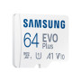 Samsung , microSD Card , EVO PLUS , 64 GB , MicroSDXC , Flash memory class 10 , SD adapter