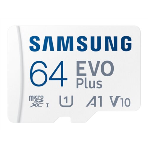 Samsung , microSD Card , EVO PLUS , 64 GB , MicroSDXC , Flash memory class 10 , SD adapter