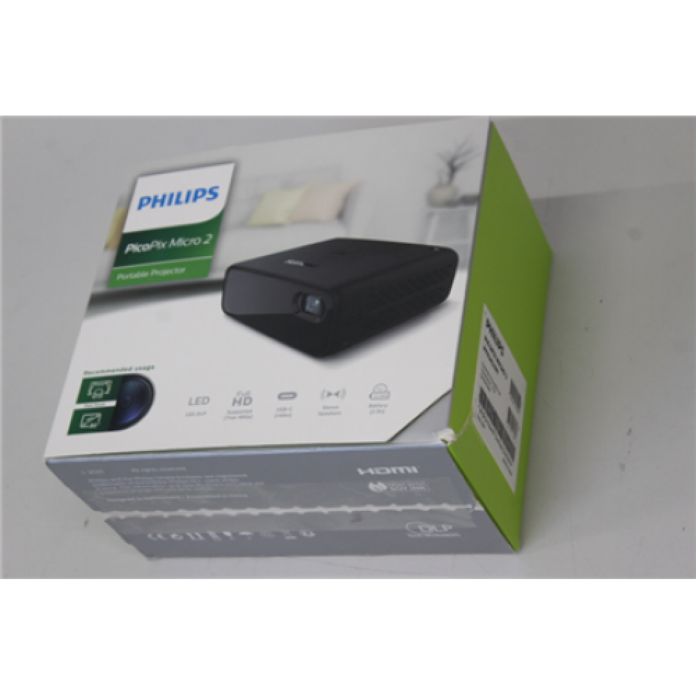 SALE OUT. Philips PicoPix Micro 2 Mobile Projector, 854x480, 16:9, 600:1, Black USED AS DEMO, DAMAGED PACKAGING, SCRATCHED , Philips PPX340/INT , FWVGA (854x480) , 200 ANSI lumens , Black , USED AS DEMO, DAMAGED PACKAGING, SCRATCHED
