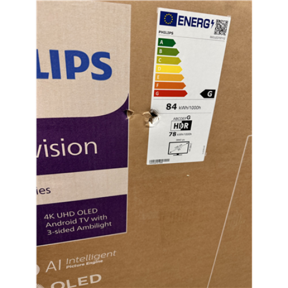 SALE OUT. Philips 55OLED707/12 55 (139cm) 4K UHD OLED Android TV Philips 4K UHD OLED Android TV 55OLED707/12 55 (139 cm) Smart TV Android 4K UHD OLED 3840 x 2160 Wi-Fi DAMAGED PACKAGING, USED, MARK ON BACK