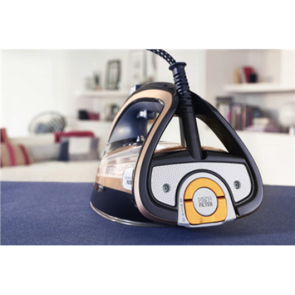 TEFAL , FV9865E0 Ultimate Pure , Steam Iron , 3000 W , Water tank capacity 350 ml , Continuous steam 60 g/min , Steam boost performance 250 g/min , Gold/Black