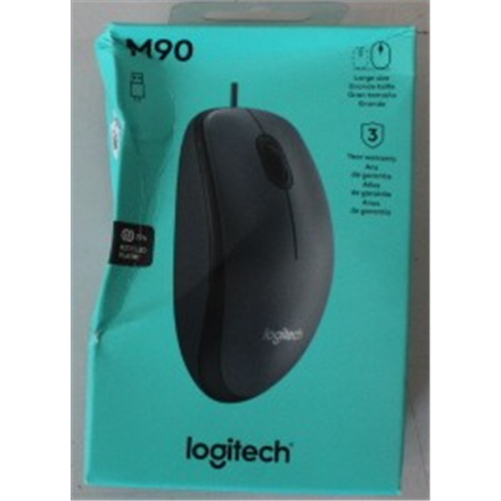 SALE OUT. Logitech M90 optical mouse, USB, Black , Logitech M90 , Wired , Mouse , USB Type-A , Black , DAMAGED PACKAGING