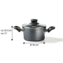 Stoneline , Cooking pot , 6741 , 2 L , 18 cm , die-cast aluminium , Grey , Lid included