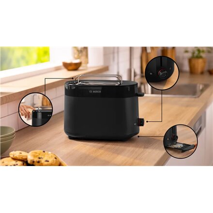Bosch Compact Toaster , TAT2M123 MyMoment , Power 950 W , Number of slots 2 , Housing material Plastic , Black