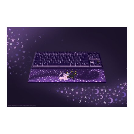 Razer Ornata V3 Tenkeyless , Gaming keyboard , Wired , US , Razer Mecha-Membrane Switches , Wrist Rest , Pokémon Espeon/Umbreon Edition