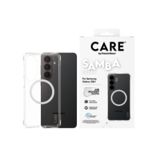 CARE by PanzerGlass Samba Case Transparent w. White Qi Samsung New Galaxy S26 Plus , PanzerGlass