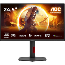 AOC Q25G4SR , 24.5 , Fast IPS , QHD , 16:9 , 300 Hz , 1 ms , 2560 x 1440 pixels , 400 cd/m² , HDMI ports quantity 2 , Black
