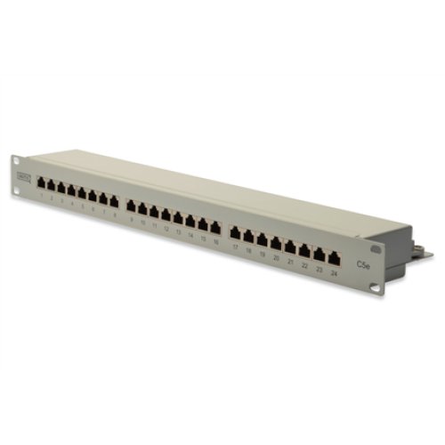 Digitus , Patch Panel , DN-91524S , 48.2 x 4.4 x 10.9 cm , Category: CAT 5e; Ports: 24 x RJ45; Retention strength: 7.7 kg; Insertion force: 30N max , White