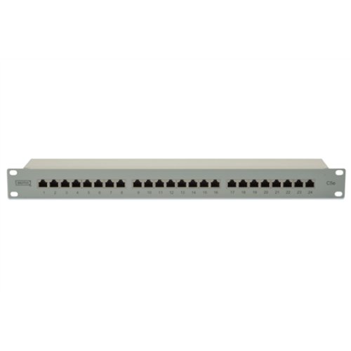 Digitus , Patch Panel , DN-91524S , 48.2 x 4.4 x 10.9 cm , Category: CAT 5e; Ports: 24 x RJ45; Retention strength: 7.7 kg; Insertion force: 30N max , White