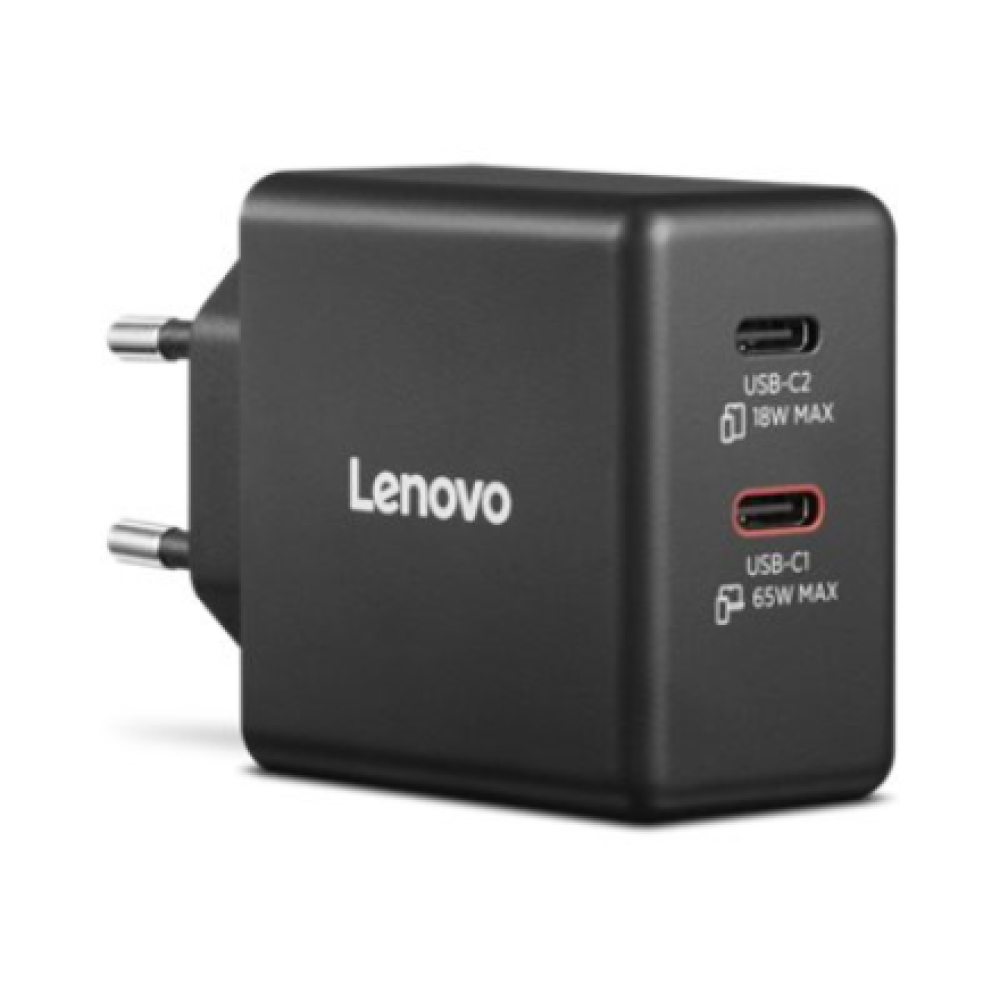 Lenovo Dual USB-C 65W GaN Charger - EU , USB-C , Charger