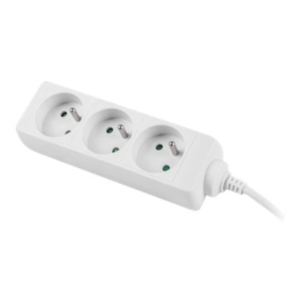 Lanberg Cable Power Strip 3M 3X French Outlets Quality-Grade Copper , PS0-03E-0300-W