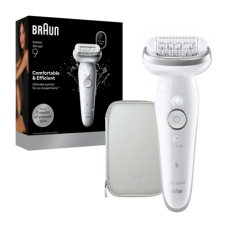 Braun Epilator , Silk-épil 9 SES9-000 , Operating time (max) 50 min , Number of power levels 2 , Wet & Dry , White/Silver