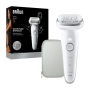 Braun Epilator , Silk-épil 9 SES9-000 , Operating time (max) 50 min , Number of power levels 2 , Wet & Dry , White/Silver