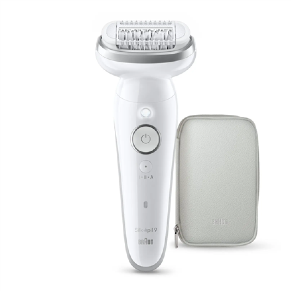 Braun Epilator , Silk-épil 9 SES9-000 , Operating time (max) 50 min , Number of power levels 2 , Wet & Dry , White/Silver